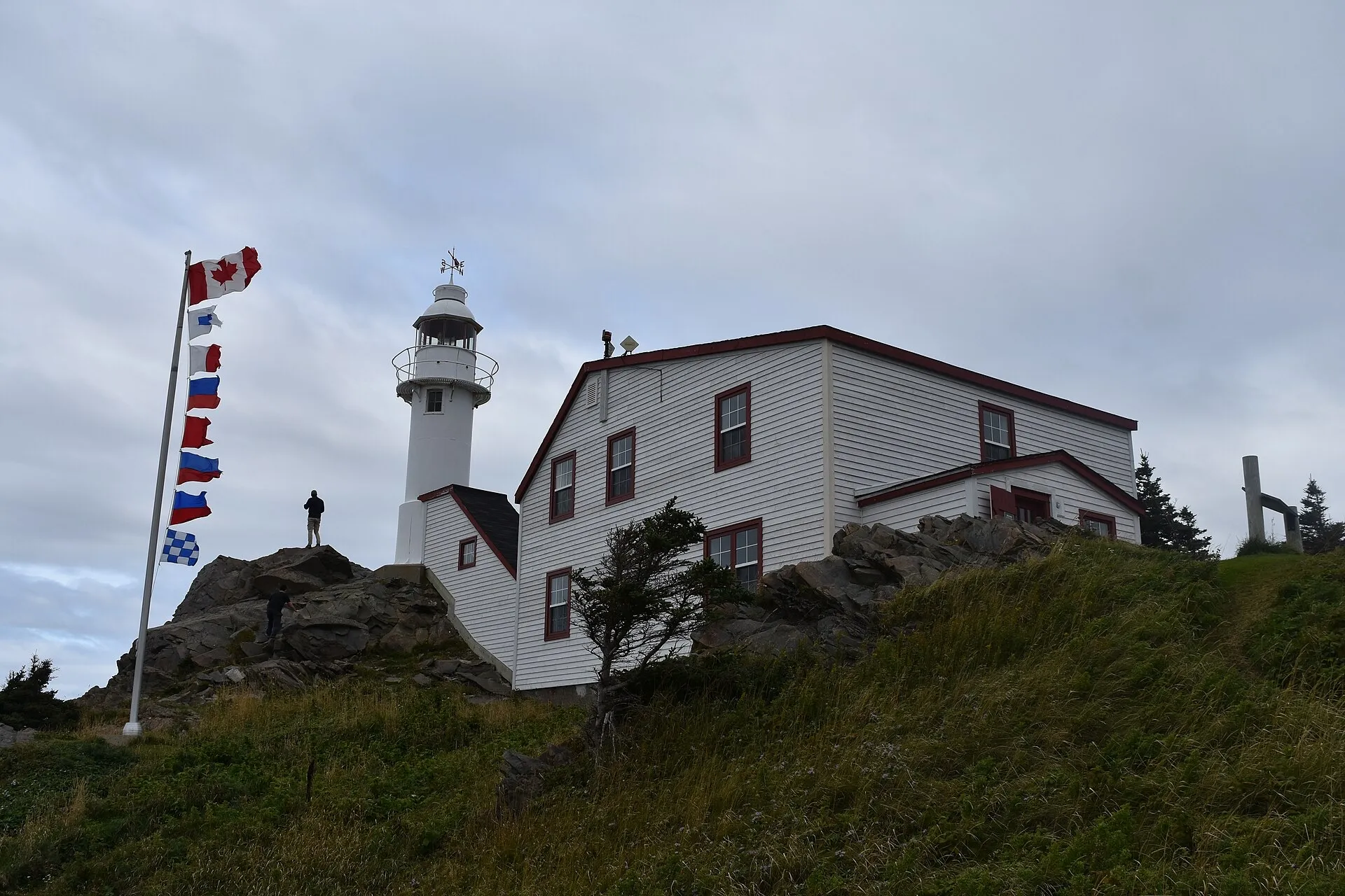 Lobster Cove Head Lighthouse on its headland outside Rocky Harbour — the western end of this drive.